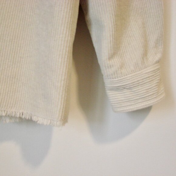 Zara Cream Beige Corduroy Shirt Jacket Relaxed Fit Snap Front Size XL - Picture 10 of 15